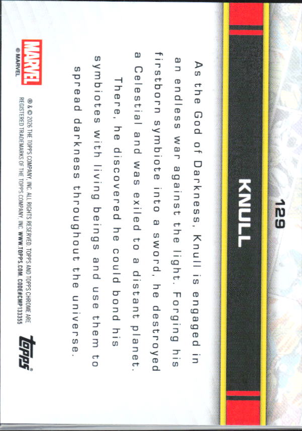 2026 Topps Chrome Marvel Comics #129 Knull - baksida