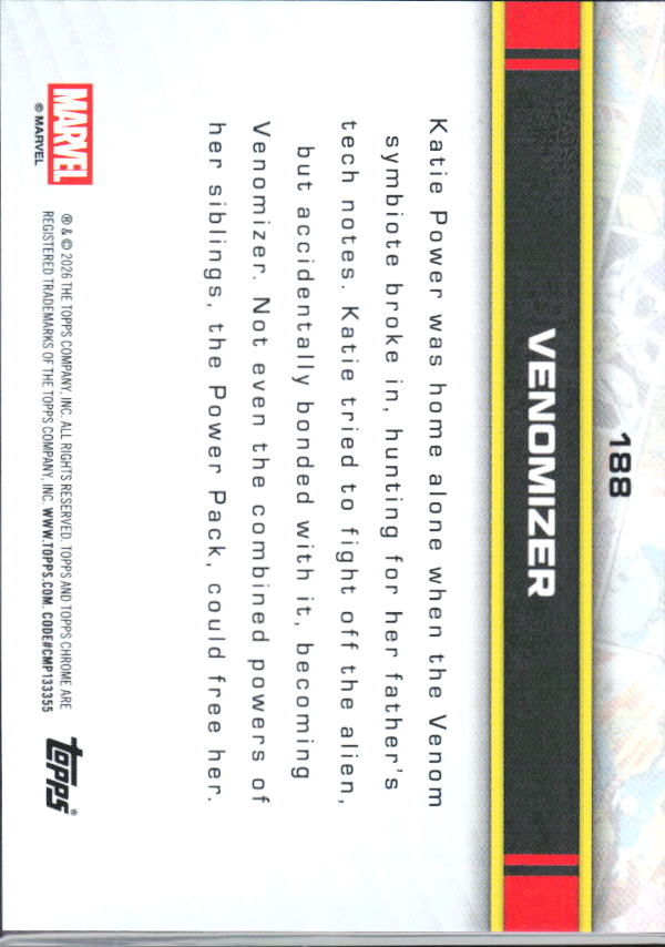 2026 Topps Chrome Marvel Comics #158 Silver Sable - baksida