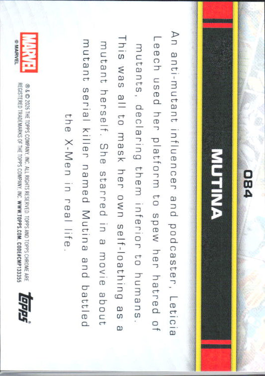 2026 Topps Chrome Marvel Comics #84 Mutina - baksida