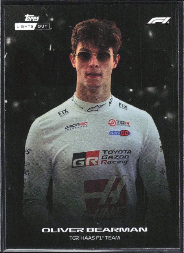 2026 Topps Formula 1 Lights Out Nero Oliver Bearman - framsida