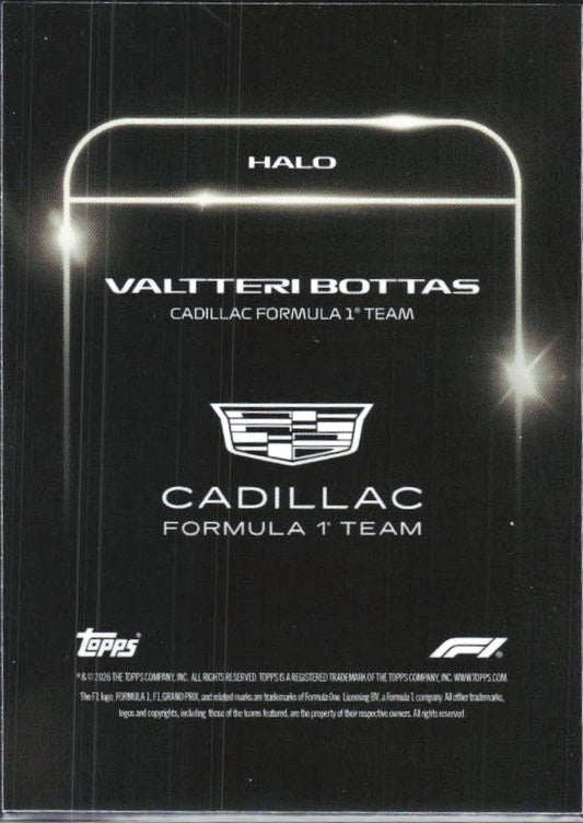 2026 Topps Formula 1 Lights Out Halo Valtteri Bottas - baksida