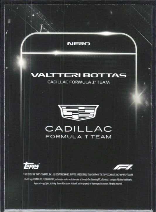 2026 Topps Formula 1 Lights Out Nero Valtteri Bottas - baksida
