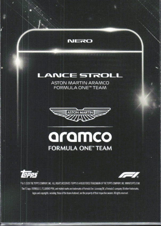 2026 Topps Formula 1 Lights Out Nero Lance Stroll - baksida
