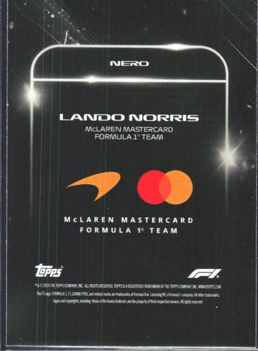 2026 Topps Formula 1 Lights Out Nero Lando Norris - baksida