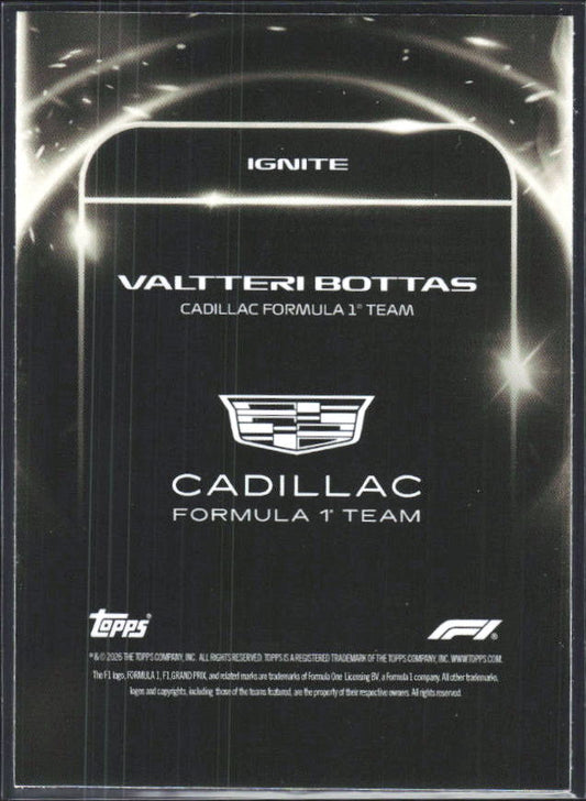 2026 Topps Formula 1 Lights Out Ignite Valtteri Bottas - baksida