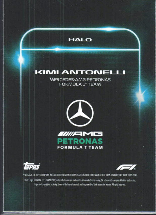 2026 Topps Formula 1 Lights Out Halo Kimi Antonelli - baksida