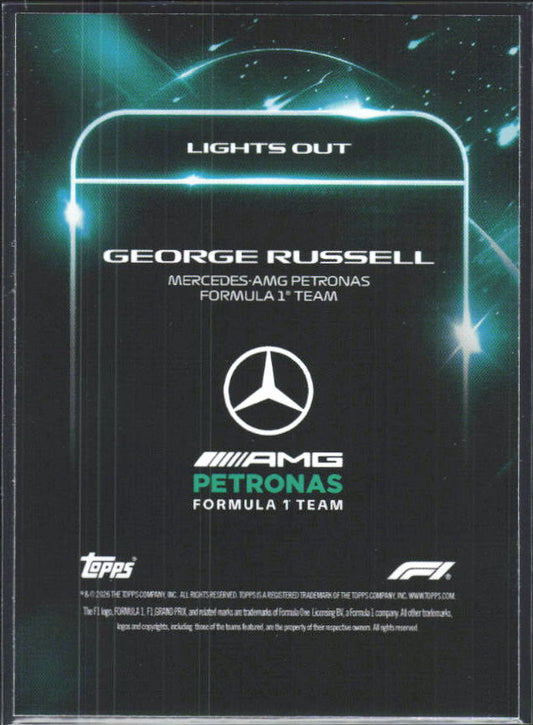 2026 Topps Formula 1 Lights Out Lights Out George Russell - baksida