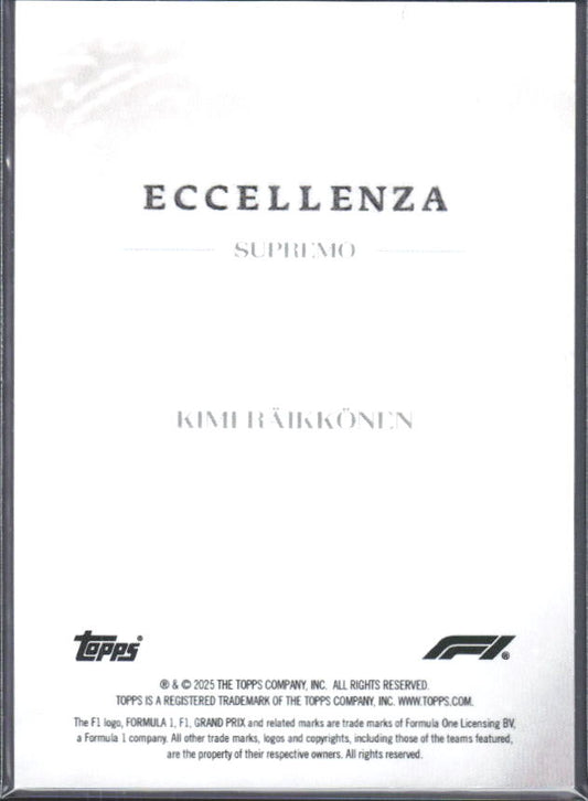 2025 Topps Formula 1 Eccellenza Supremo Kimi Räikkönen - baksida