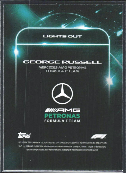 2026 Topps Formula 1 Lights Out Lights Out George Russell - baksida
