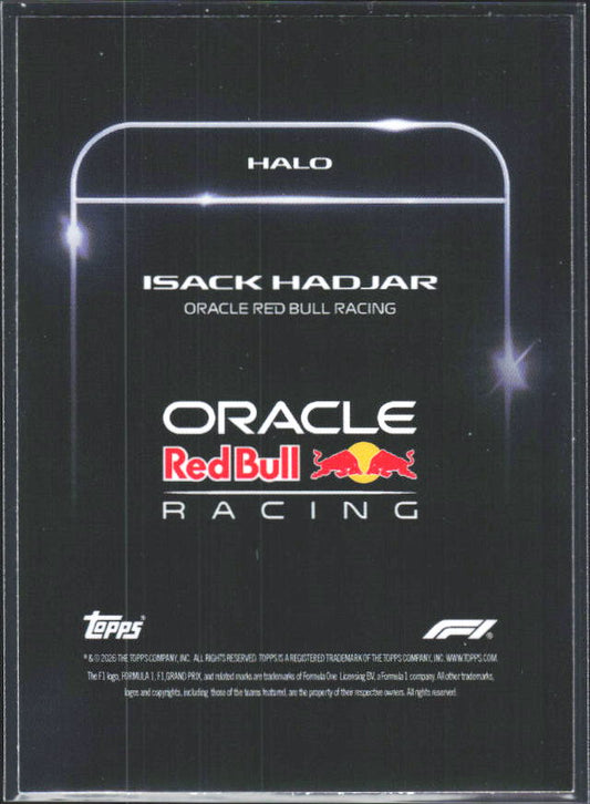2026 Topps Formula 1 Lights Out Halo Isack Hadjar - baksida