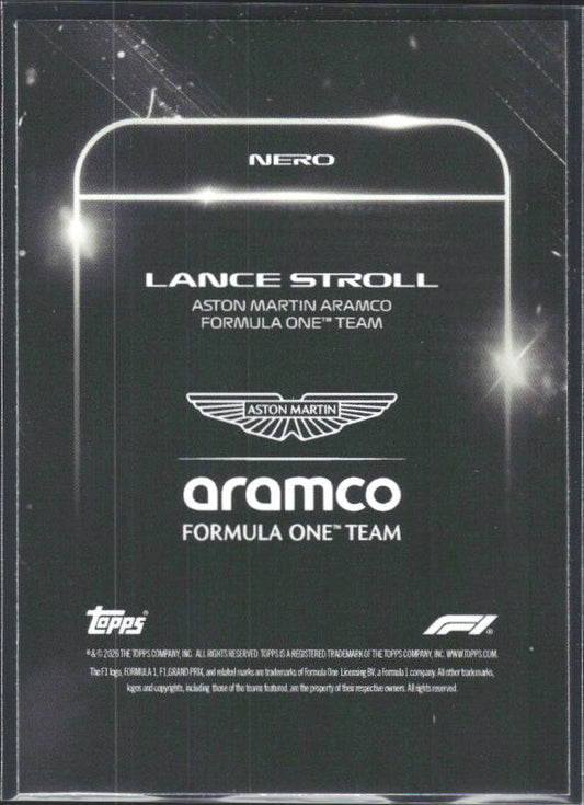 2026 Topps Formula 1 Lights Out Nero Lance Stroll - baksida