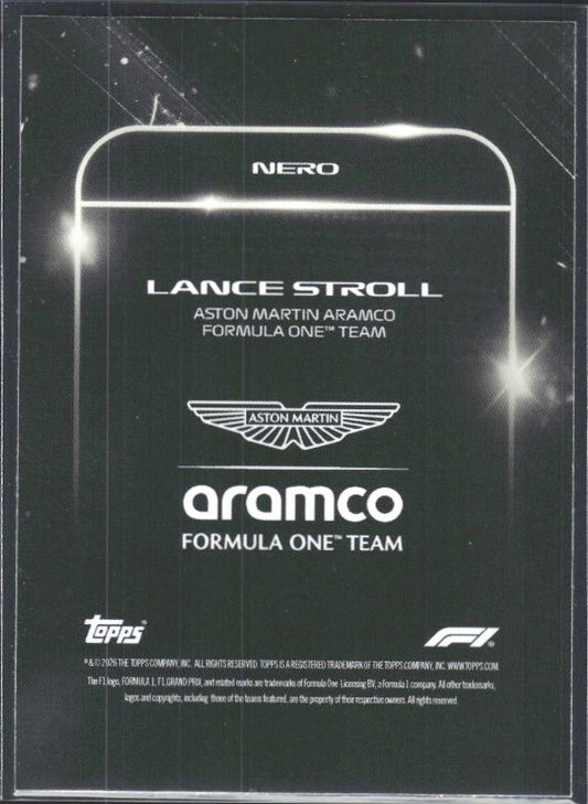 2026 Topps Formula 1 Lights Out Nero Lance Stroll - baksida