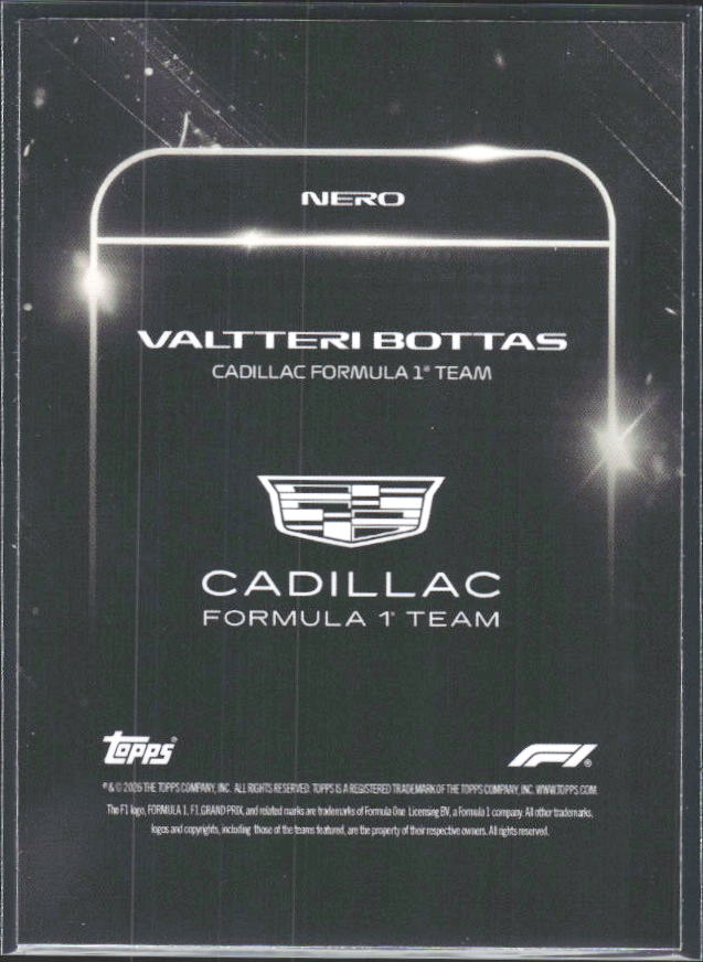2026 Topps Formula 1 Lights Out Nero Valtteri Bottas - baksida