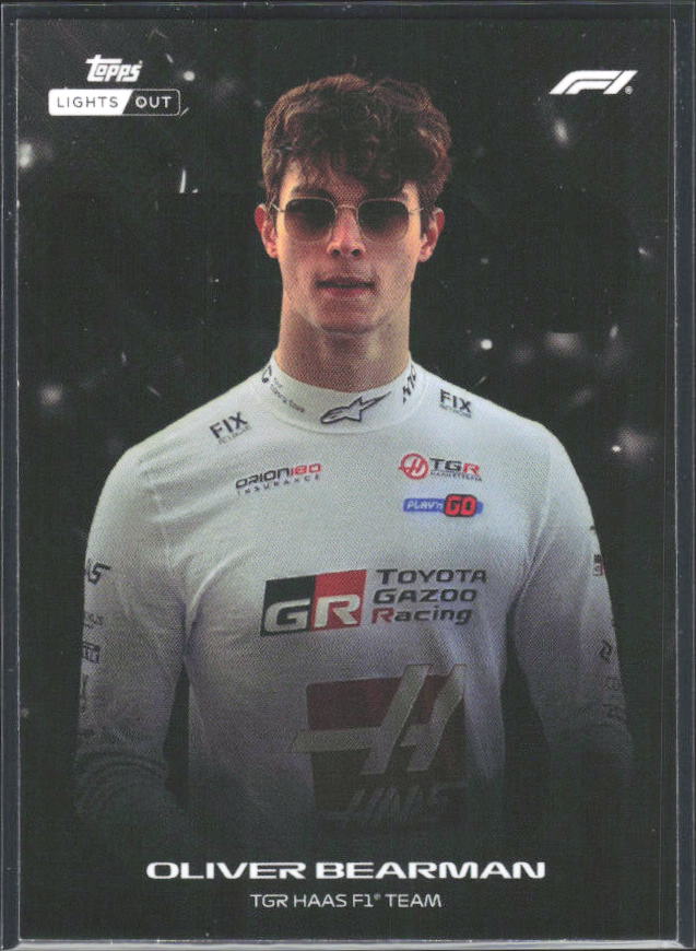 2026 Topps Formula 1 Lights Out Nero Oliver Bearman - framsida