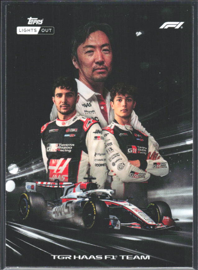 2026 Topps Formula 1 Lights Out Powertrain Ayao Komatsu / Esteban Ocon / Oliver Bearman - framsida