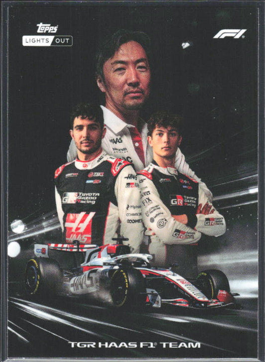 2026 Topps Formula 1 Lights Out Powertrain Ayao Komatsu / Esteban Ocon / Oliver Bearman - framsida