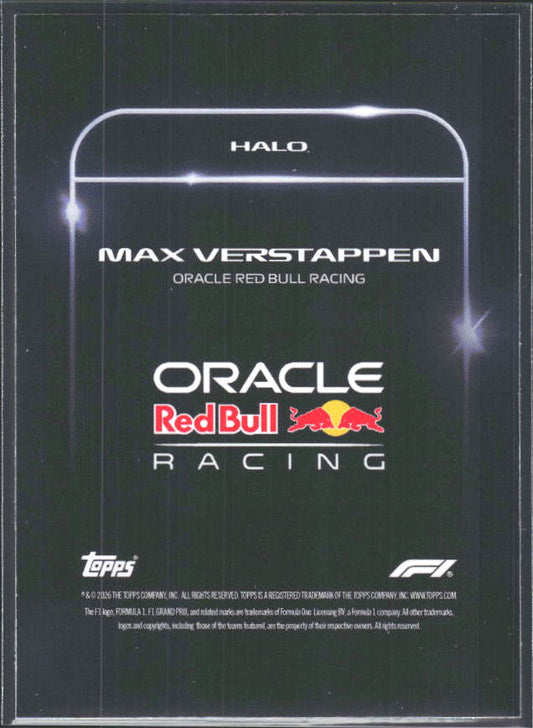 2026 Topps Formula 1 Lights Out Halo Max Verstappen - baksida