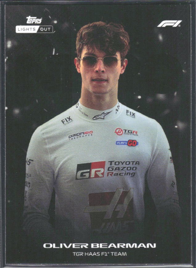 2026 Topps Formula 1 Lights Out Nero Oliver Bearman - framsida