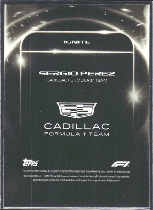 2026 Topps Formula 1 Lights Out Ignite Sergio Perez - baksida