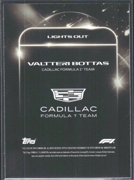 2026 Topps Formula 1 Lights Out Lights Out Valtteri Bottas - baksida