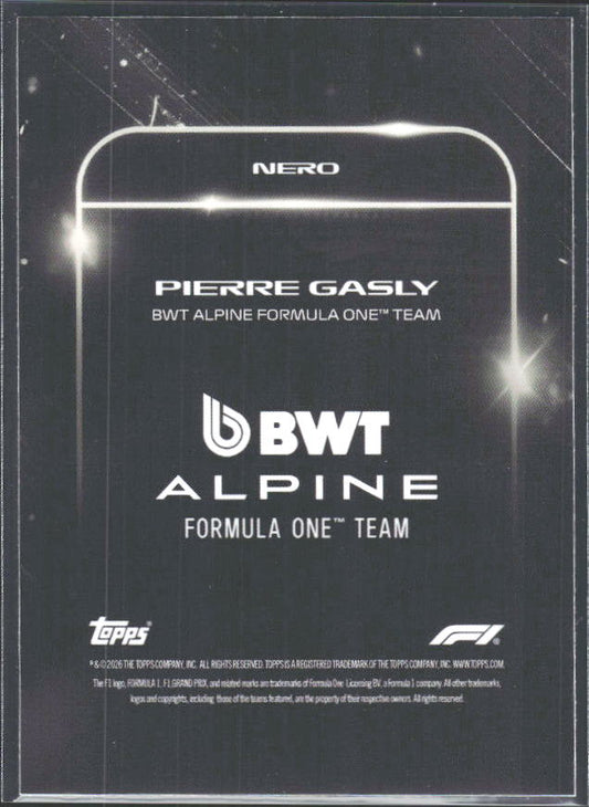 2026 Topps Formula 1 Lights Out Nero Pierre Gasly - baksida