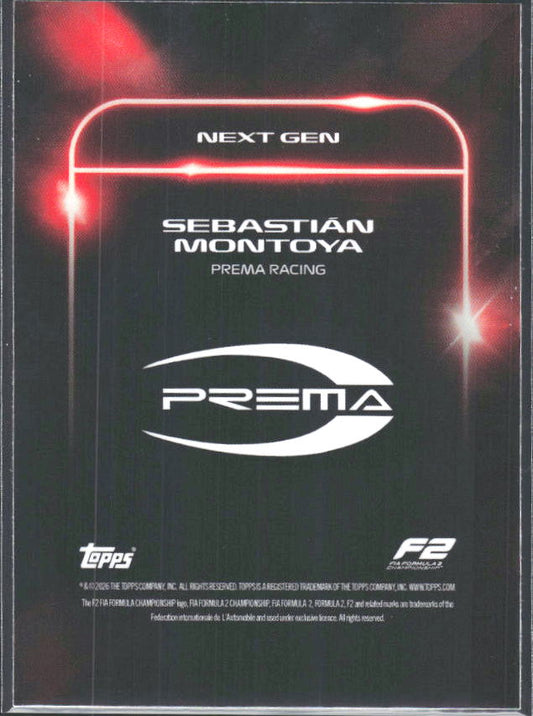 2026 Topps Formula 1 Lights Out Next Gen Sebastián Montoya - baksida