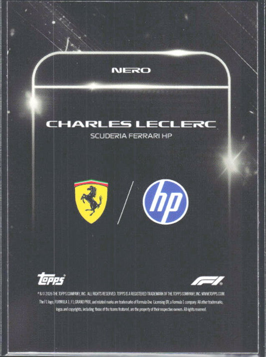 2026 Topps Formula 1 Lights Out Nero Charles Leclerc - baksida