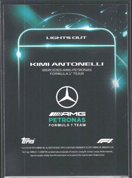2026 Topps Formula 1 Lights Out Lights Out Kimi Antonelli - baksida