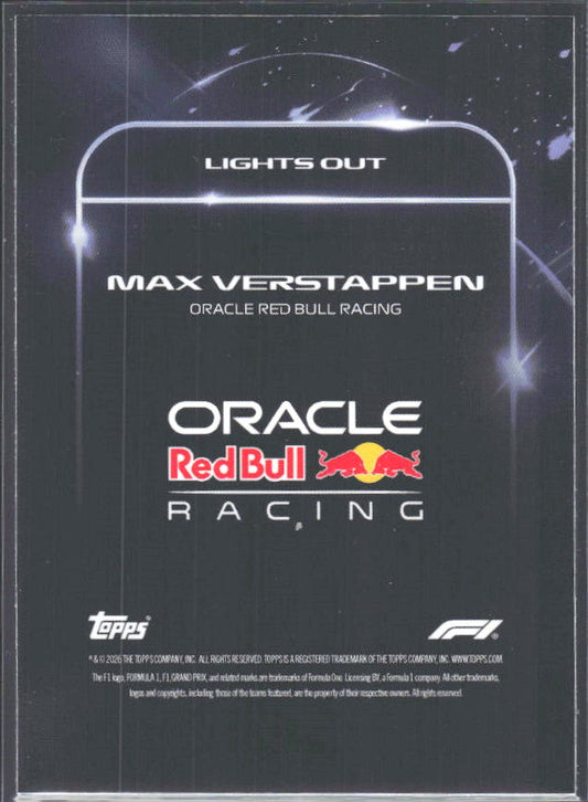 2026 Topps Formula 1 Lights Out Lights Out Max Verstappen - baksida