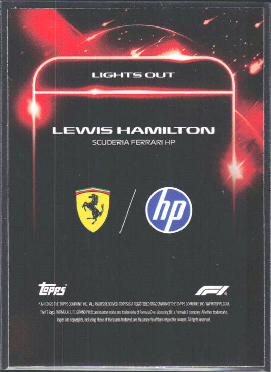2026 Topps Formula 1 Lights Out Lights Out Lewis Hamilton - baksida