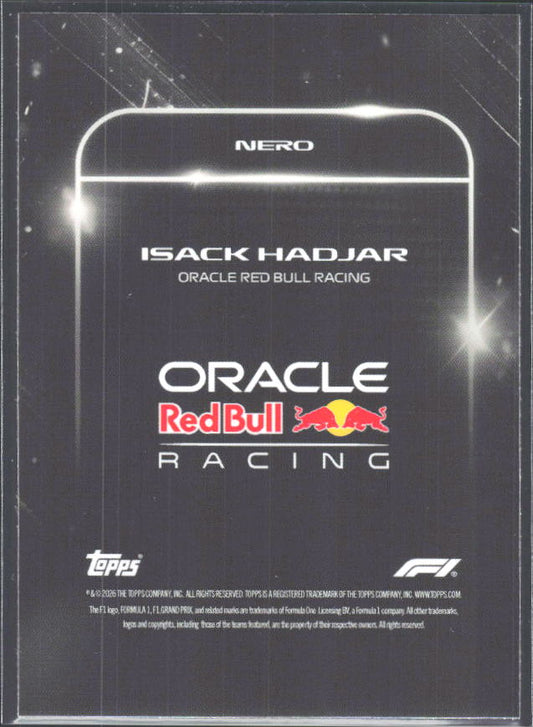 2026 Topps Formula 1 Lights Out Nero Isack Hadjar - baksida