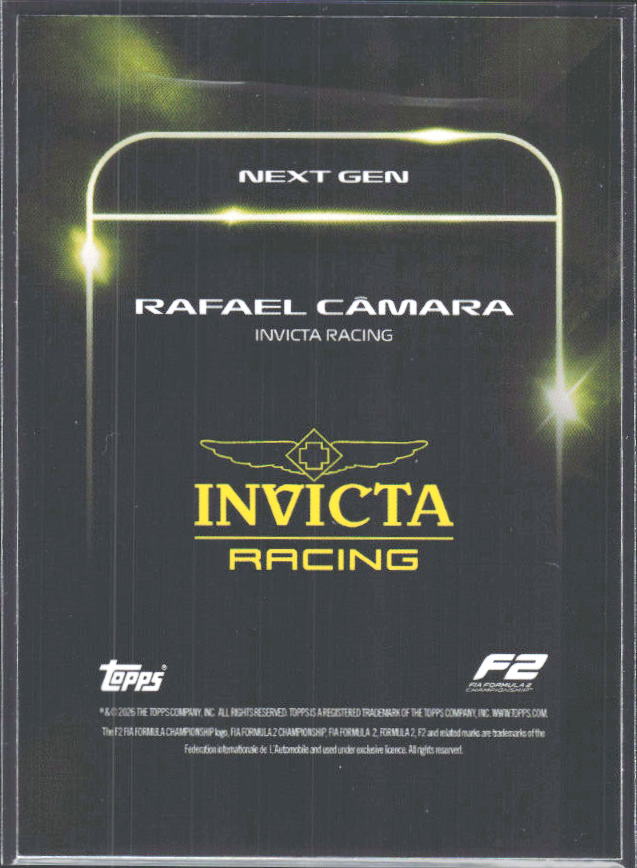 2026 Topps Formula 1 Lights Out Next Gen Rafael Câmara - baksida