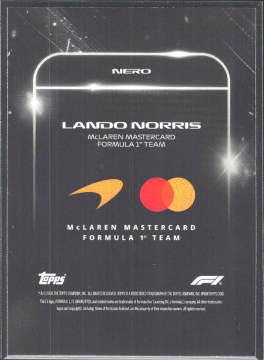 2026 Topps Formula 1 Lights Out Nero Lando Norris - baksida
