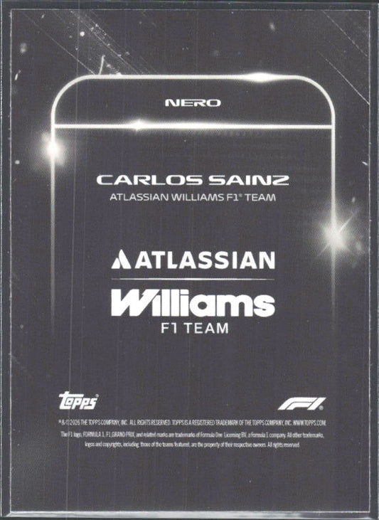 2026 Topps Formula 1 Lights Out Nero Carlos Sainz - baksida