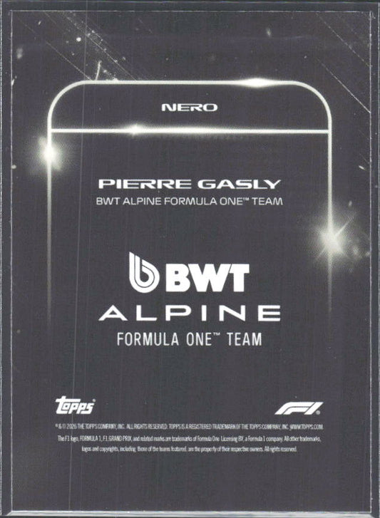 2026 Topps Formula 1 Lights Out Nero Pierre Gasly - baksida