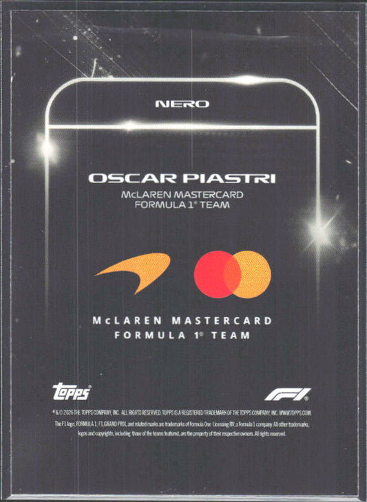 2026 Topps Formula 1 Lights Out Nero Oscar Piastri - baksida