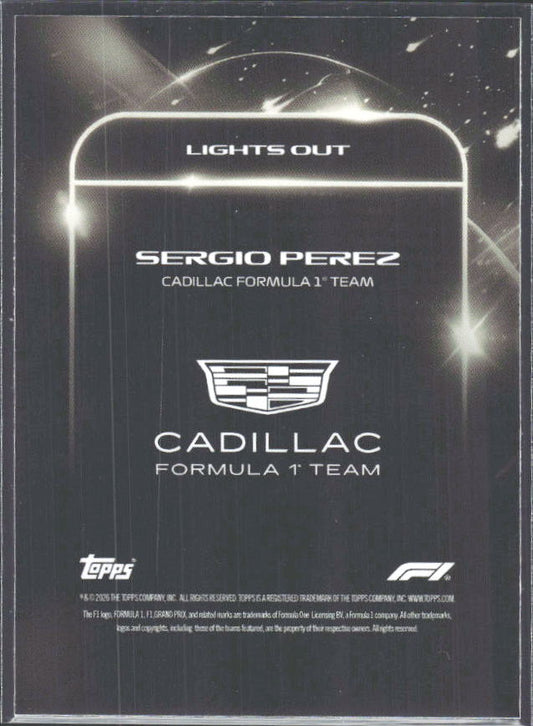 2026 Topps Formula 1 Lights Out Lights Out Sergio Perez - baksida