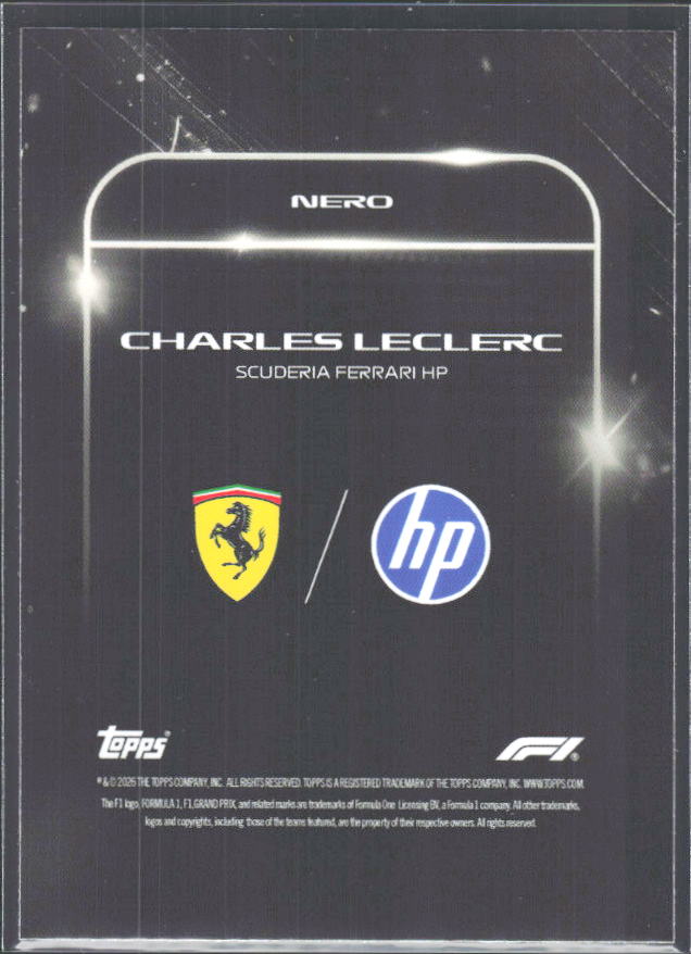 2026 Topps Formula 1 Lights Out Nero Charles Leclerc - baksida
