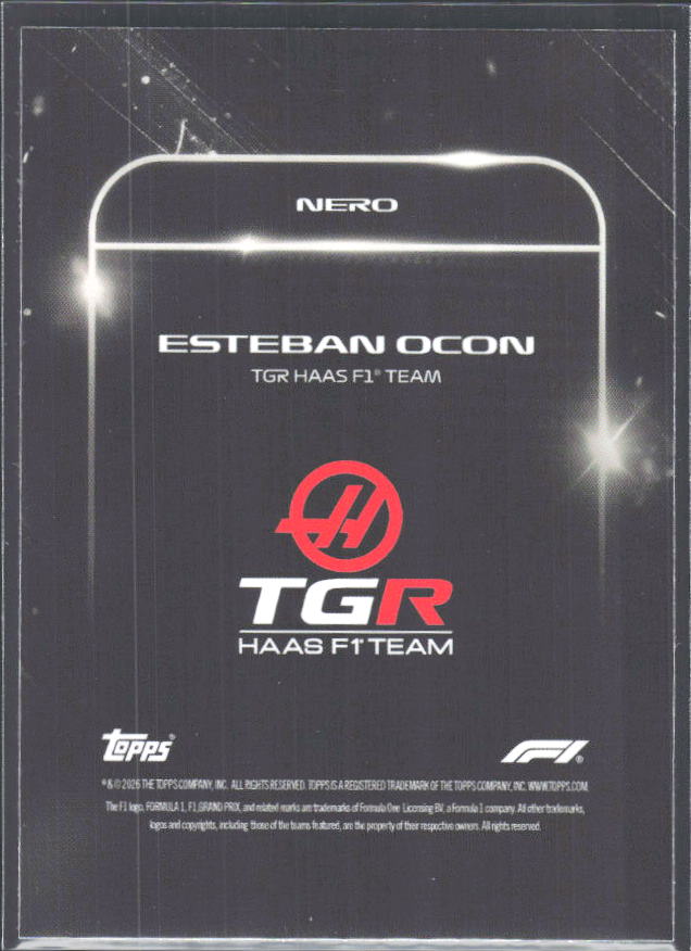 2026 Topps Formula 1 Lights Out Nero Esteban Ocon - baksida