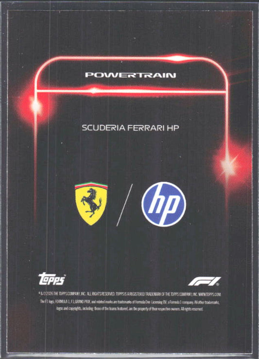 2026 Topps Formula 1 Lights Out Powertrain Frederic Vasseur / Charles Leclerc / Lewis Hamilton - baksida