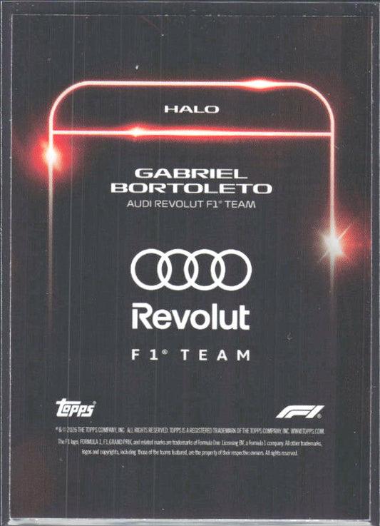 2026 Topps Formula 1 Lights Out Halo Gabriel Bortoleto - baksida