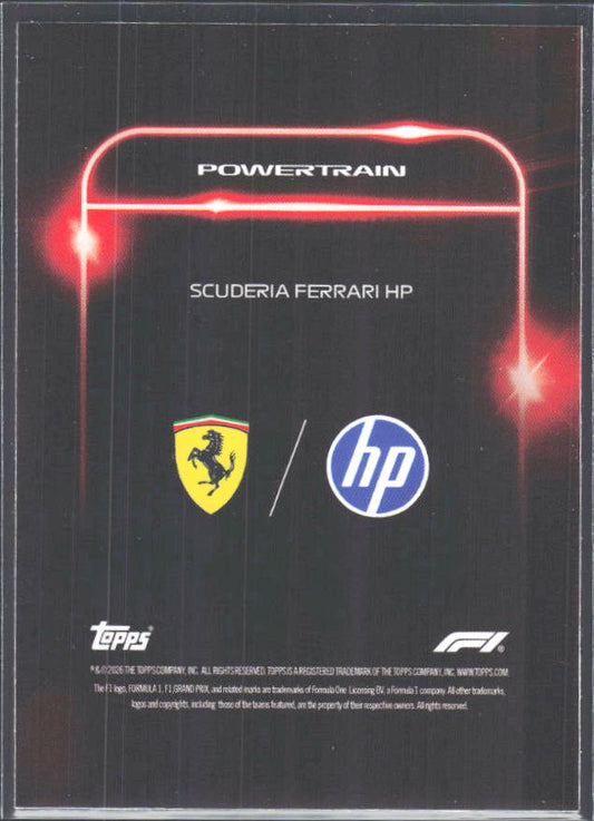 2026 Topps Formula 1 Lights Out Powertrain Frederic Vasseur / Charles Leclerc / Lewis Hamilton - baksida