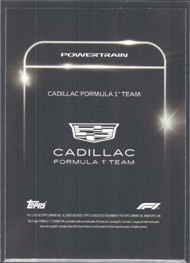 2026 Topps Formula 1 Lights Out Powertrain Graeme Lowdon / Sergio Perez / Valtteri Bottas - baksida