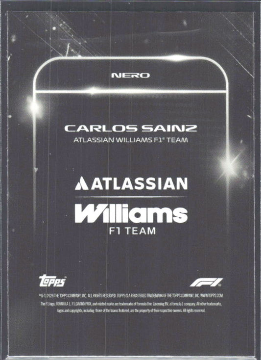 2026 Topps Formula 1 Lights Out Nero Carlos Sainz - baksida