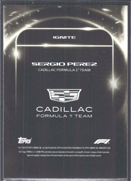 2026 Topps Formula 1 Lights Out Ignite Sergio Perez - baksida