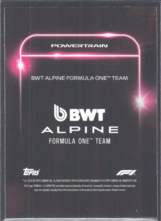 2026 Topps Formula 1 Lights Out Powertrain Steve Nielsen / Pierre Gasly / Franco Colapinto - baksida