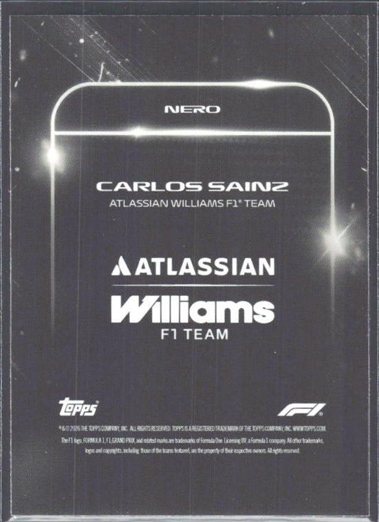 2026 Topps Formula 1 Lights Out Nero Carlos Sainz - baksida