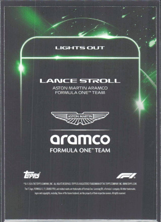 2026 Topps Formula 1 Lights Out Lights Out Lance Stroll - baksida