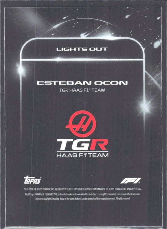 2026 Topps Formula 1 Lights Out Lights Out Esteban Ocon - baksida
