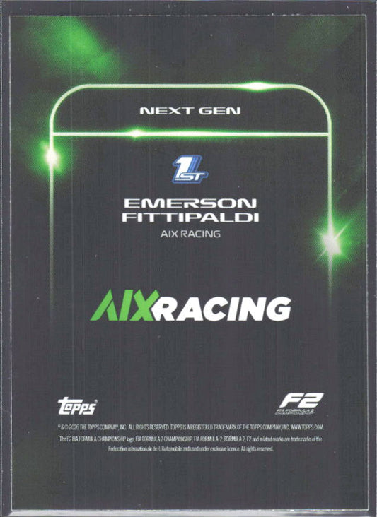 2026 Topps Formula 1 Lights Out Next Gen Emerson Fittipaldi - baksida